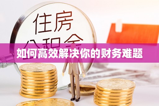 新昌如何高效解决你的财务难题