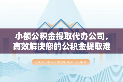 新昌小额公积金提取代办公司，高效解决您的公积金提取难题