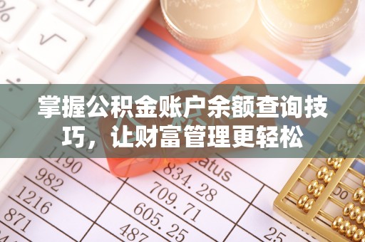 新昌掌握公积金账户余额查询技巧，让财富管理更轻松
