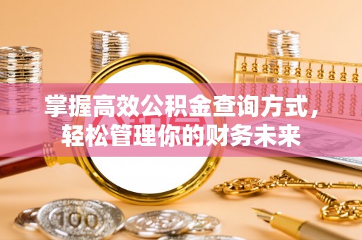 新昌掌握高效公积金查询方式，轻松管理你的财务未来