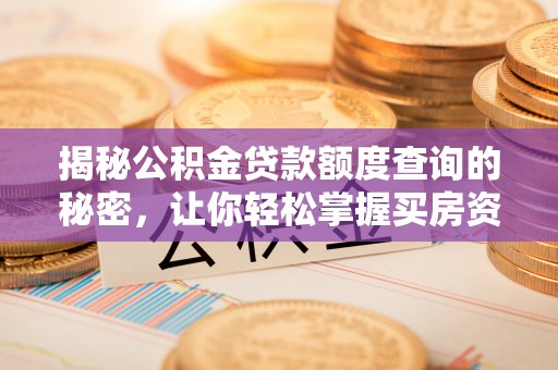 新昌揭秘公积金贷款额度查询的秘密，让你轻松掌握买房资金规划
