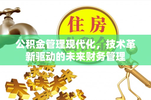 新昌公积金管理现代化，技术革新驱动的未来财务管理